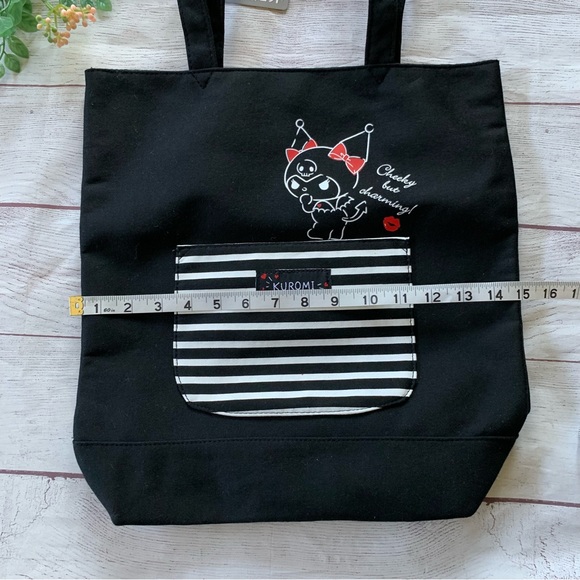 Sanrio Kuromi black tote bag with an ID case - Picture 4 of 10